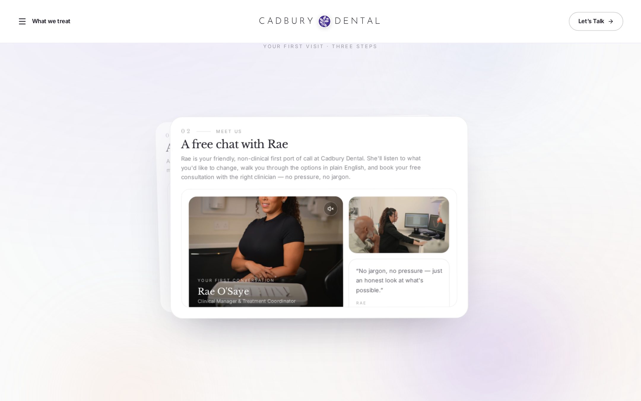 Cadbury Dental website: Your first visit