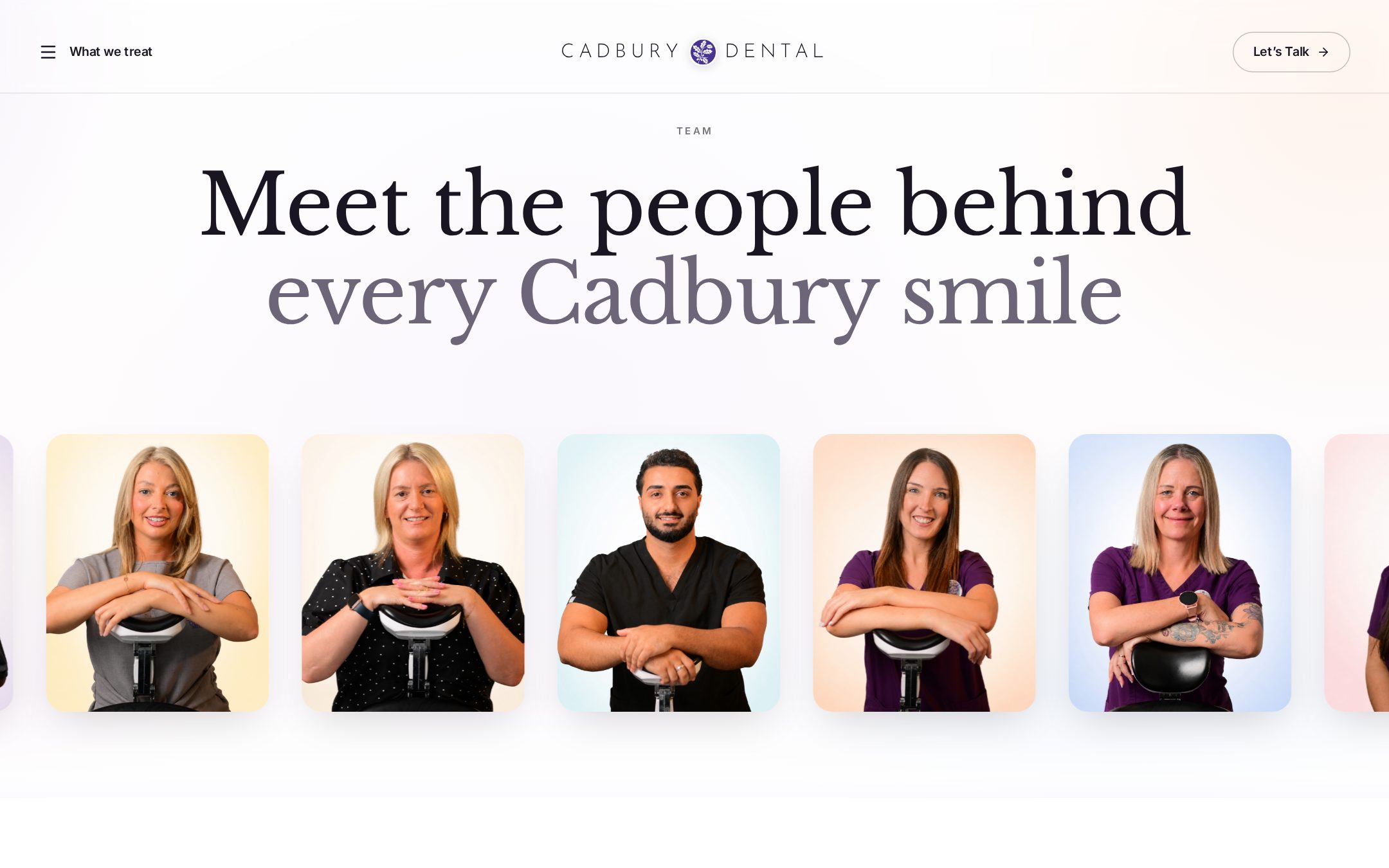 Cadbury Dental website: Meet the team